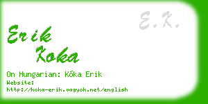 erik koka business card