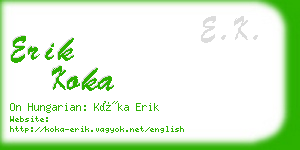 erik koka business card